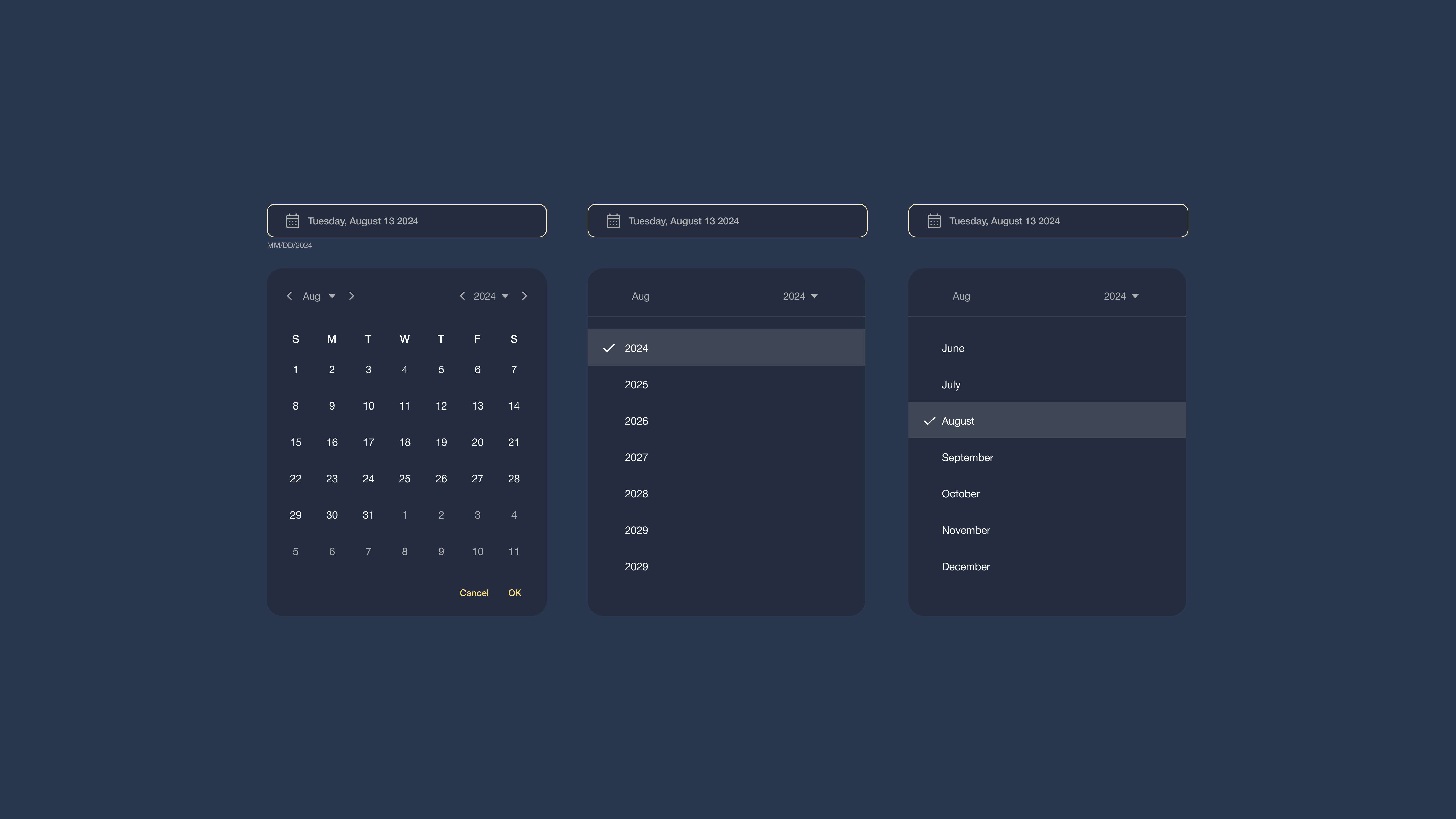 Day 80 - Date Picker #DailyUI component dailyui darkmode date picker design dropdown illustration macos ui ux