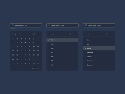 Day 80 - Date Picker #DailyUI component dailyui darkmode date picker design dropdown illustration macos ui ux