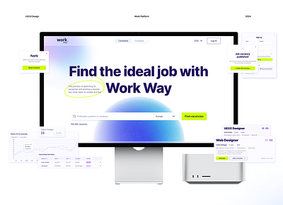 Job Search Portal/UI UX Case Study animation branding design gradient graphic design interface design job search platform design typography ui uiux design user interface ux web design website design work search website design