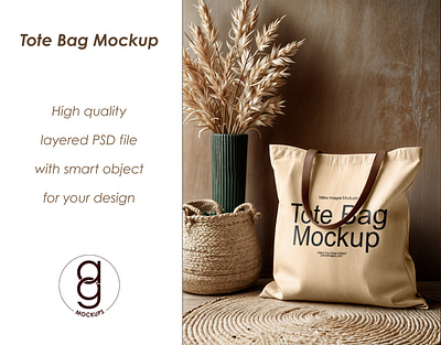 Tote Bag Mockup ai mockup boho style brand identity branding branding design canvas bag mockup design free mockup free shopping bag mockup free tote bag mockup free tote bag template graphic design identity label design logo design mockup free tote bag template