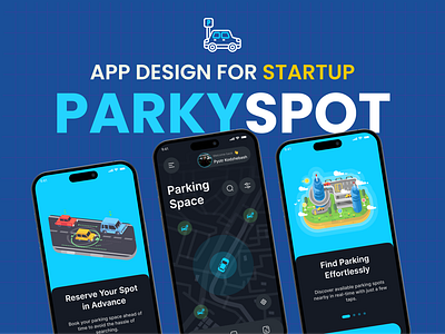 🚗 Parkyspot - Car Parking Lot Fineder Mobile App Design 🅿️📱 app app design branding design graphic design illustration logo mobile app design parking cars app parking finder app parking lots app parking spots app parking vehicle parkyspot ui ui design ui kits user interface ux vector