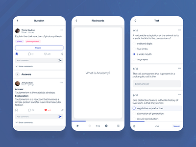 Educational Social Media Platform - Mobile App academic answer edtech faq flashcard question test
