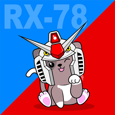 Cosplay Neko - RX 78 2d anime apparel cartoon clothing design cute graphic design gundam illustration manga mascot mecha movie robot sci fi sticker tv series