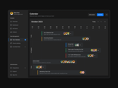 Web Calendar - Lookscout Design System dark dashboard design design system figma lookscout modern saas ui web application webapp