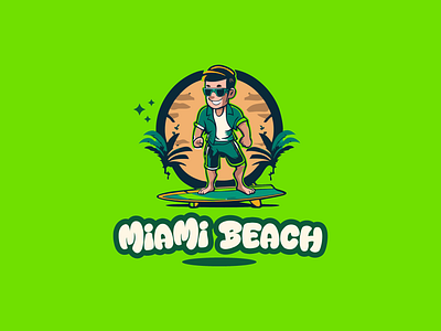 Miami Beach Vintage Logo Design branding freelance merch logo logo branding logo design print typography vintage logo vintague