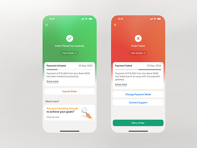 Order Status 🚥 animation failure fintech green investment order red scripbox status success toast transaction