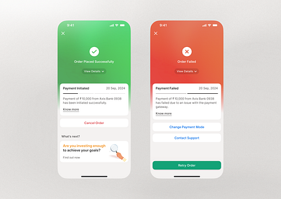 Order Status 🚥 animation failure fintech green investment order red scripbox status success toast transaction