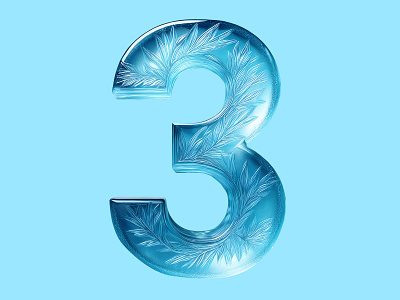 Three counting crystal letter fun graphic design ice ice counting ice digits ice letters numbers three