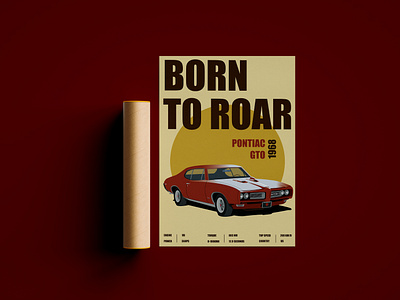 Muscle car poster car muscle car poster retro poster vecotr art