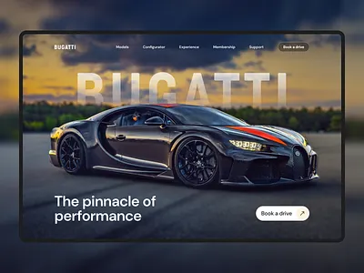 Bugatti Concept landing page bugatti car design figma future hero landing sportscar ui ux website