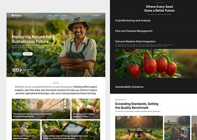 Planting - Agriculture Landing Page Exploration agriculture clean companywebsite design fresh harvest modern modernfarming nature simple stylish ui uidesign webdesign website