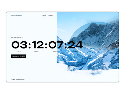 Hiking Tours // Countdown Timer blue concept countdown dailyui hiking mountains timer tours ui web design