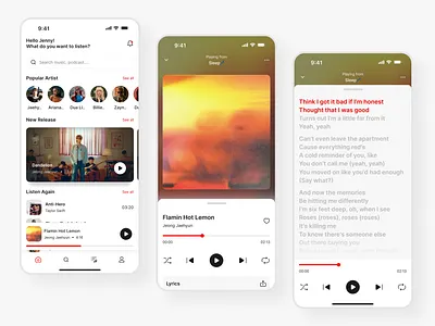 Music Mobile App Exploration android clean ios music music mobile app uidesign ux design