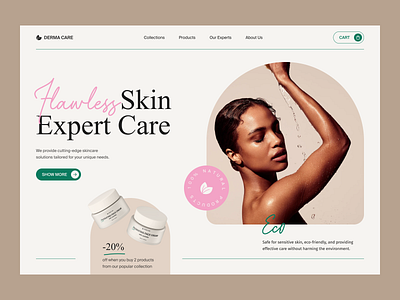 Web Site Design — Derma Care cosmetics design eco home homepage landing page skin skin care ui uiux userinterface ux web web design website