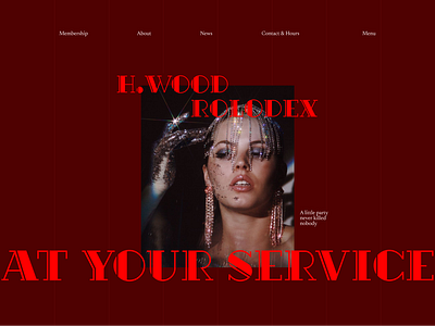 H. Wood Rolodex. Design concept burlesque concept dance design firstpage heropage home landingpage luxury performance red webdesign