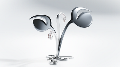 Silver flower 3d 3d art 3d model blender branding design illustration jewellery product design product render render