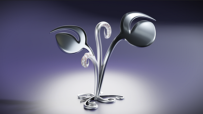 Silver flower 3d 3d art 3d model blender branding design illustration jewellery product design product render render