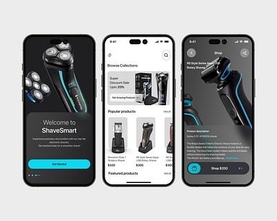 ShaveSmart - Ecommerce Mobile App design ecommerce ecommerce app interface mobile app mobile online store mobileapp online store product design ui ui design uiux ux ux design