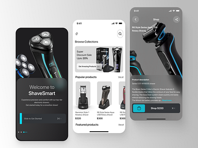 ShaveSmart - Ecommerce Mobile App design ecommerce ecommerce app interface mobile app mobile online store mobileapp online store product design ui ui design uiux ux ux design