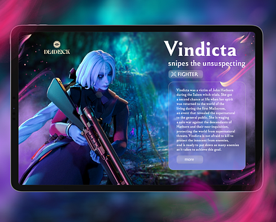 Deadlock valve Vindicta | Web App concept deadlock design game graphic design steam ui valve vindicta web design