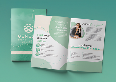 Genesis Functional Wellness bifold branding brochure design graphic design illustration stationery ui ux vector