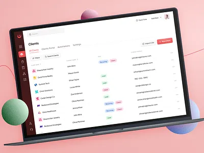 Obizvious SaaS UI - CRM app clean concept crm dashboard design modern saas ui ui design ux