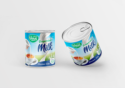 Vian - Evaporated Milk Label 3d mockup branding design graphic design label package packaging product vector