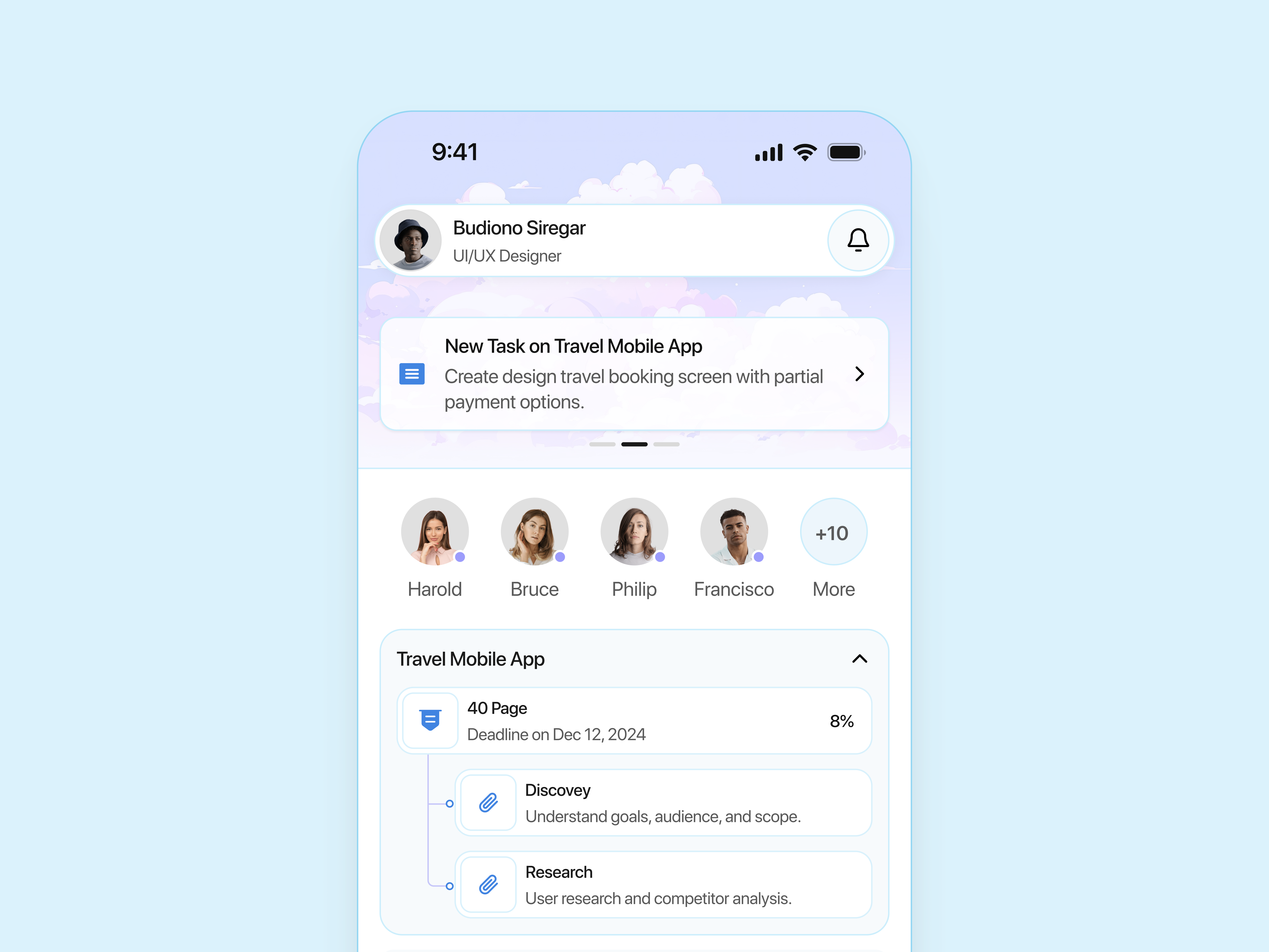 Task & Project Management Mobile App android app ios landing page list mobile app planning product project management task task management task mobile app team management ui design uiux web design
