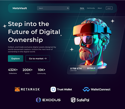 METAVAULT NFT Landing page ui