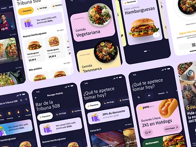 Food delivery Screens app delivery food iphone pink ui