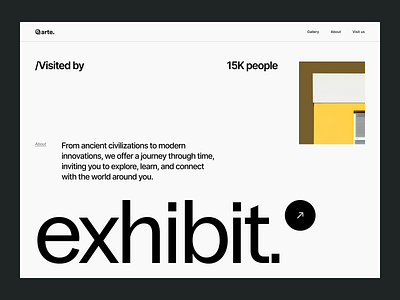 Art Gallery Website Design - Exploration animation design desktop exploration gallery interaction design museum typography ui userinterface website design