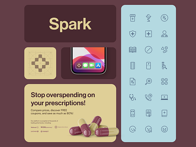 Spark: healthcare company brand brand identity branding health healthcare logo logo design medication prescription quetratech