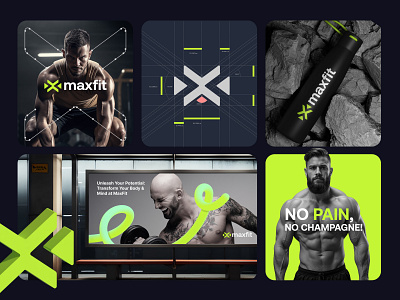 MaxFit Branding - Fitness Gym brand identity branding fitness logo graphic design gym logo logomark minimalist ui