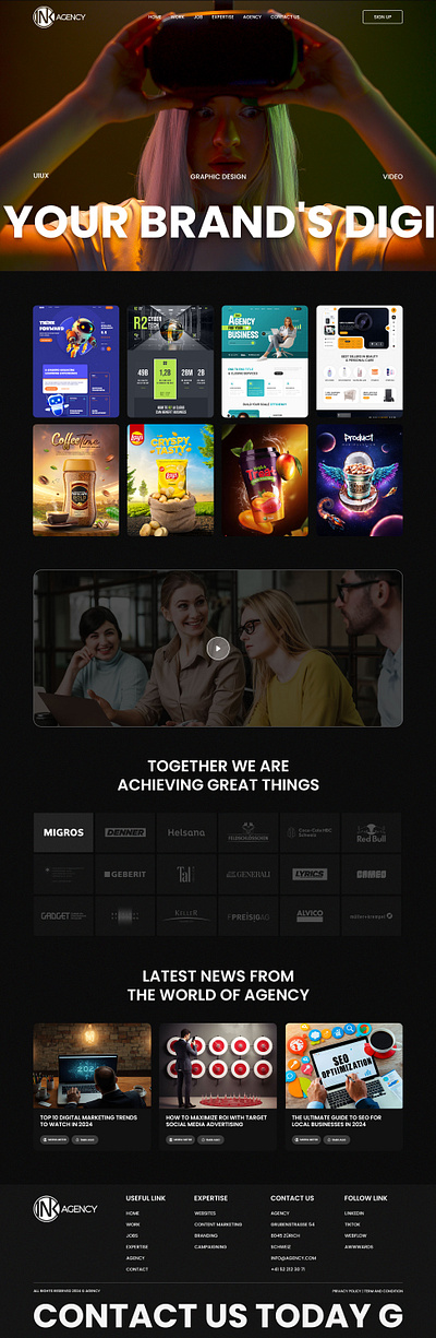INK AGENCY Website Design 🎨 agency branding css3 figma graphic design html5 illustration javasceript landing page logo photoshop ui ui design uiux ux design web web design website website design wordpress