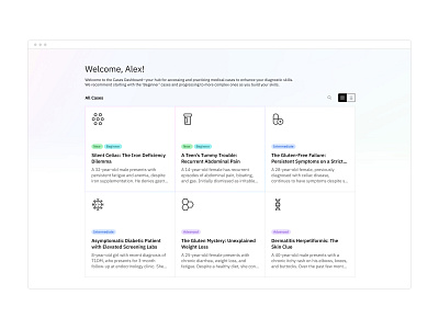 LLM-powered Medical Case Training Dashboard - Enterprise admin ai artificial intelligence dashboard education enterprise healthcare ibm learning llm medical minimal product design saas software ui ux web app