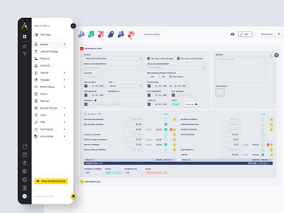 Orca Tools - Maritime App button calendar clean details document events fields forms interface jobs manage maritime martime app menu minimal modal simple ui design user friendly ux design