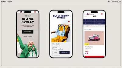 McArthurGlen Black Friday e-commerce app branding interactions ui ux