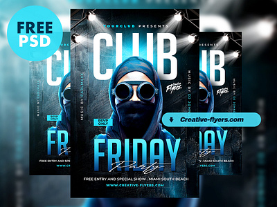 Nightclub Flyer Template (Free PSD) creative creativeflyer creativeflyers flyer flyer psd flyer templates free download free flyer free psd graphic design party flyer photoshop poster psd flyer