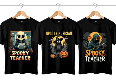 spooky Halloween teacher t-shirt design. fitness t shirt graphic design halloween t shirt horror t shirt logo spooky t shirt t shirt t shirt design t shirt mockup