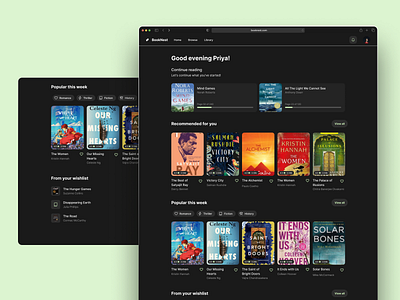 Book reading web app book bookapp bookreading app branding dark mode dark theme design ui ui design ux website