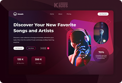 Music - Concert Website Web Design | Killuos art artists concert design designer developer figma front end full stack graphic design hero section landing page music singer singers ui uiux ux web website