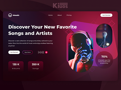 Music - Concert Website Web Design | Killuos art artists concert design designer developer figma front end full stack graphic design hero section landing page music singer singers ui uiux ux web website