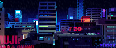 Tokyo mirages city design futur illustration light neon retro trystram