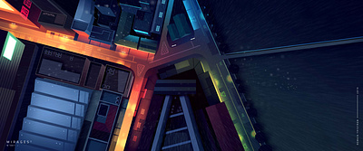 Mirages city design futur illustration light neon retro trystram ui