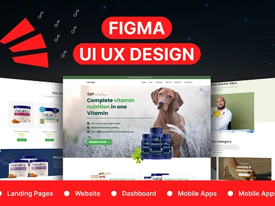 Dog Supplements & Vitamins landing pages design uiux design website design website tamplate