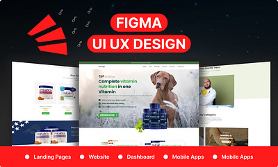 Dog Supplements & Vitamins landing pages design uiux design website design website tamplate