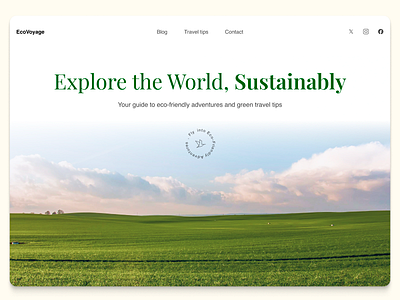 Eco Voyage branding design graphic design hero section landing page travel agency website travel company website travel design ui ui design web design website website design