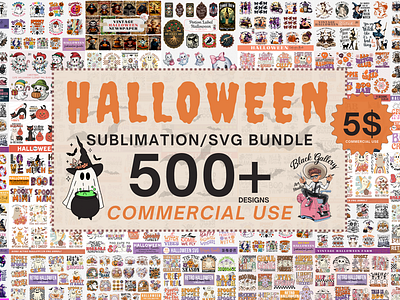 500+ Halloween Sublimation, SVG Design Mega Bundle halloween quotes