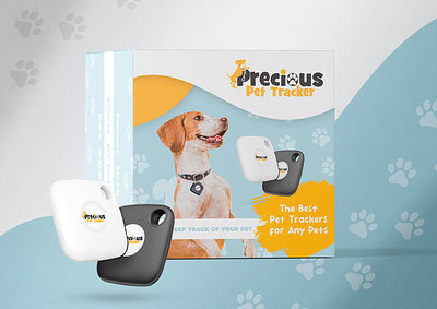 Precious Pet Tracker ad box branding design graphic design illustration label package packaging product vector