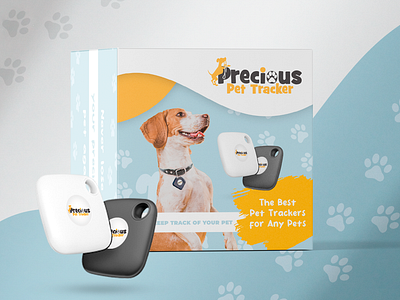 Precious Pet Tracker ad box branding design graphic design illustration label package packaging product vector